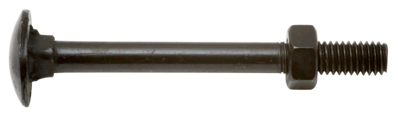 Coach bolt w. nut, rnd p/hd, z/pl. black, DIN 603