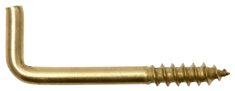 Screw hook, straight, brass-plated