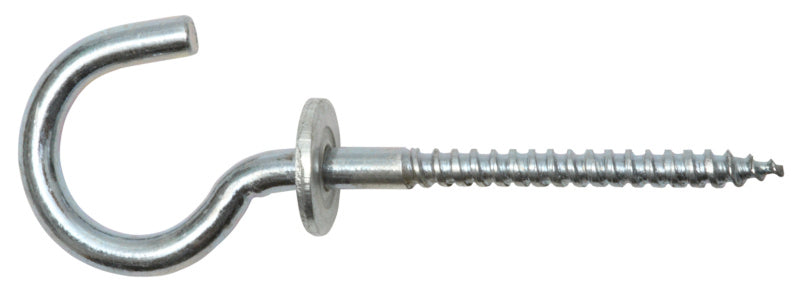 Screw hook, bent with shoulder, zinc-plated