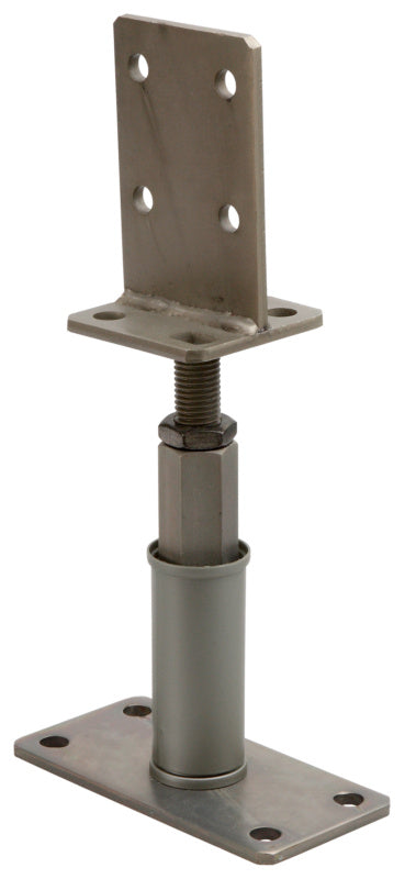 Height-adjustable post anchor with strut according to ETA-13/0026
