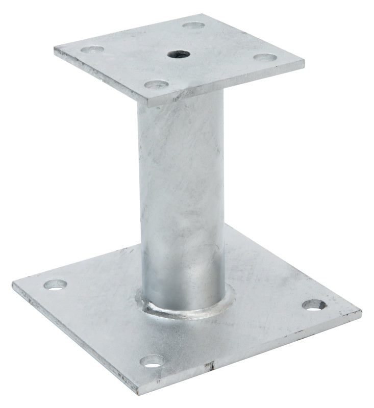 Post anchor with base and support plate