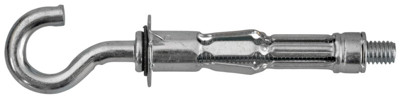 Metal cavity anchor with hook, bent