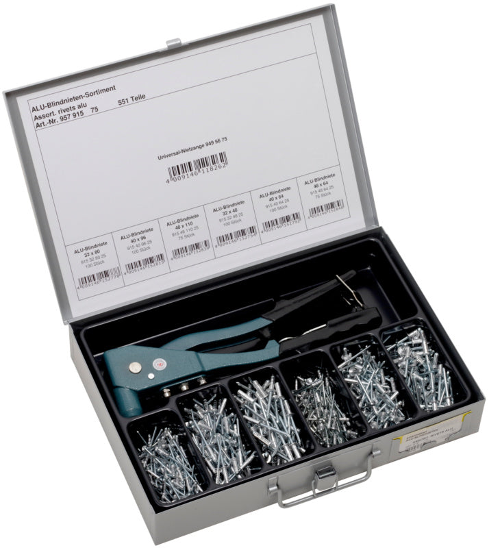 Assortment, aluminium blind rivets, aluminium/steel