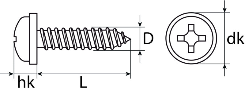 Tornillo para matrículas, cincado