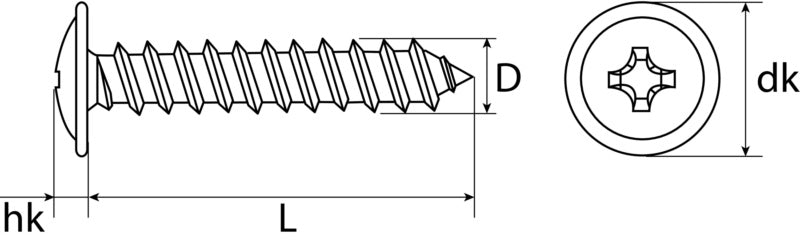 Tapping screw with collar, zinc-plated black