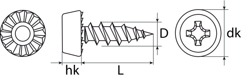 Dry wall screw, profile connection screw