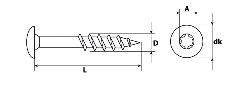 Fassadenschrauben TX Flachrundkopf, Edelstahl A4, farbig, mit Bit