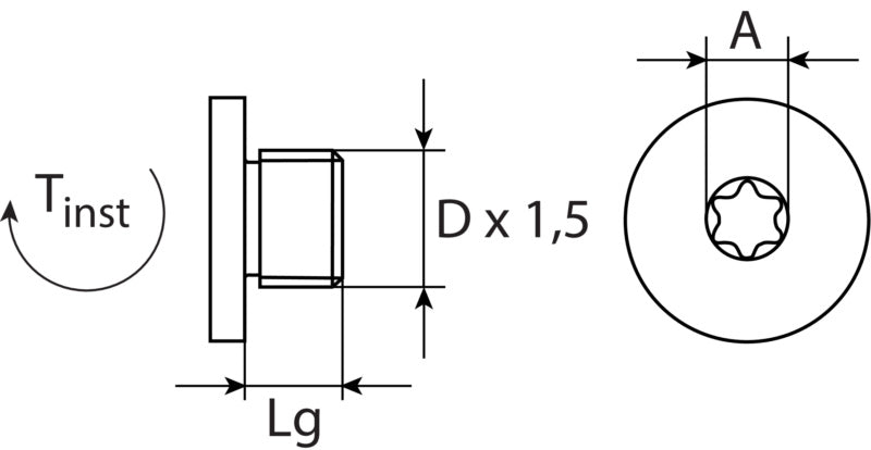 Oil drain plug without sealing ring