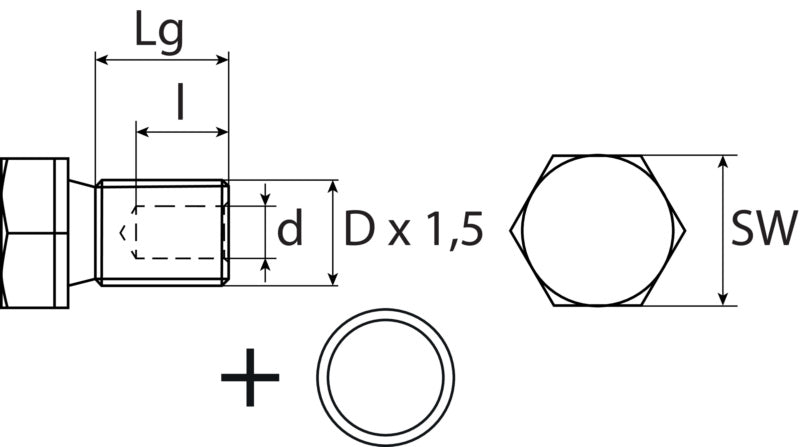 Oil drain plug with sealing ring