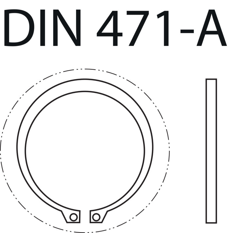 Set de arandelas de seguridad de tipo A DIN 471