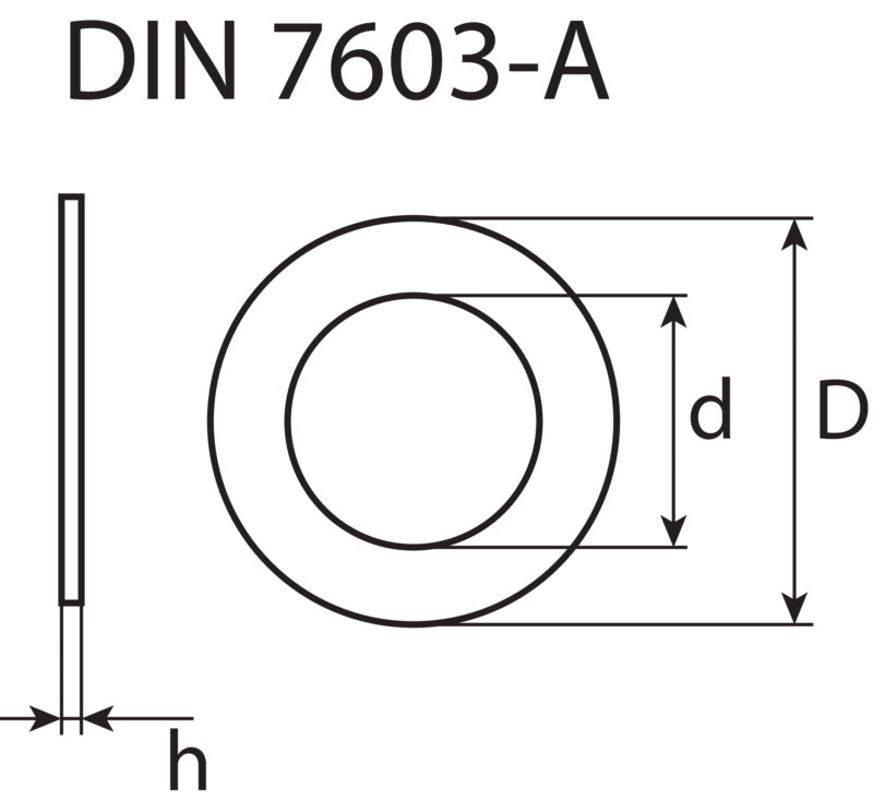 Dichtringe, Kupfer, DIN 7603-A