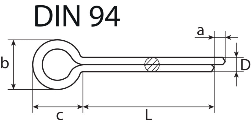 Split pin, zinc-plated, DIN 94