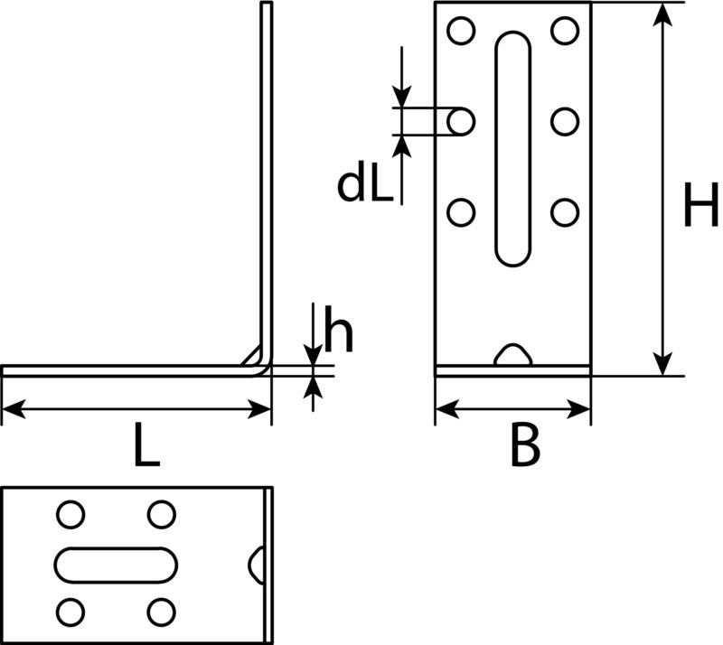 Angle connector with slot
