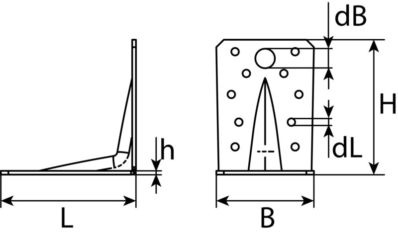 Angle connector with bar to ETA-08/0183