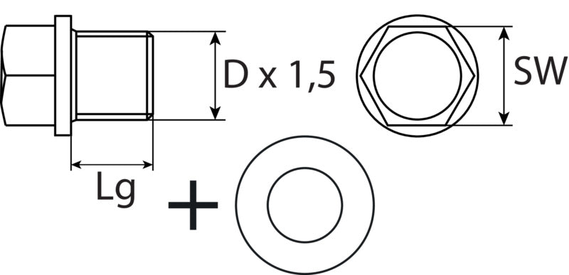Oil drain plug with sealing ring