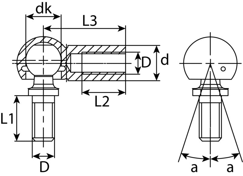 Angle joint, zinc-plated, DIN 71802