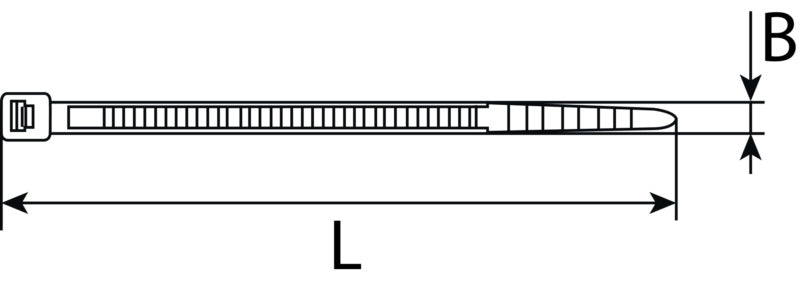 Collier attache-câbles, languette métallique