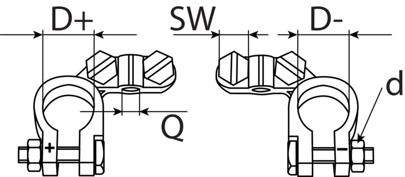Batterieklemme, +/- bis 50 qmm