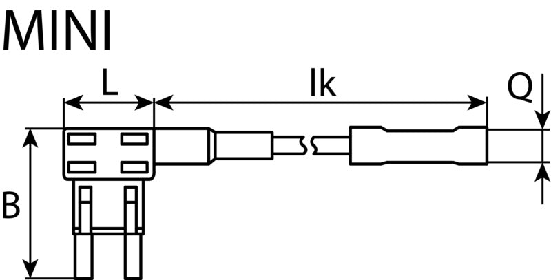 Porte-fusible pour fusibles à broche, avec câble