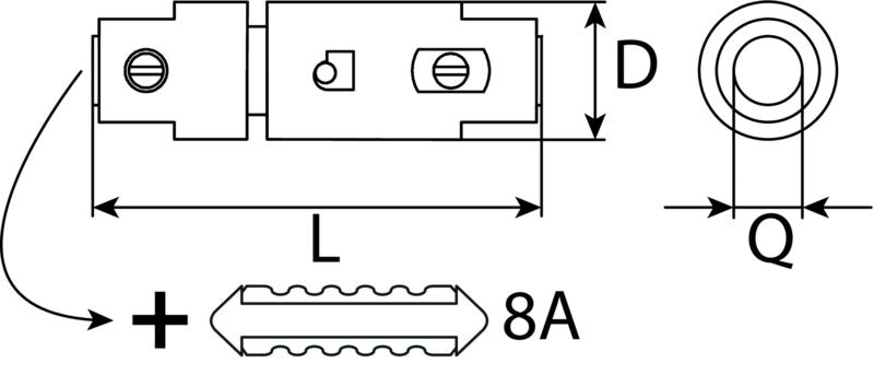 Porte-fusible pour fusibles Torpedo, avec fusible