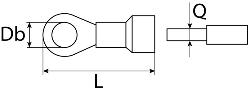 Ring connector, partially insulated