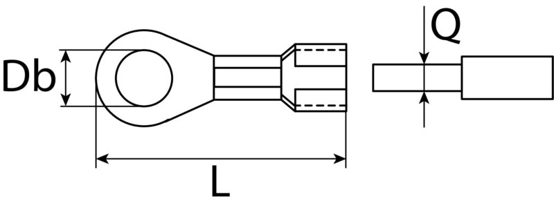 Ring connector, uninsulated
