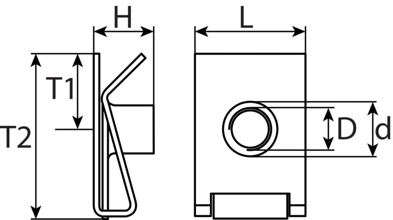 Blechmuttern BMW 61331459545, Stahl