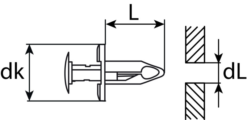 Plastic expanding rivet VAG