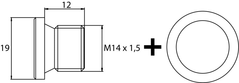 Bouchon de vidange M18 x 1,5 x 12 avec joint d'étanchéité, en acier zingué