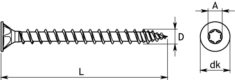 HOX tornillos para madera profesionales, rosca completa, Acero inoxidable A2