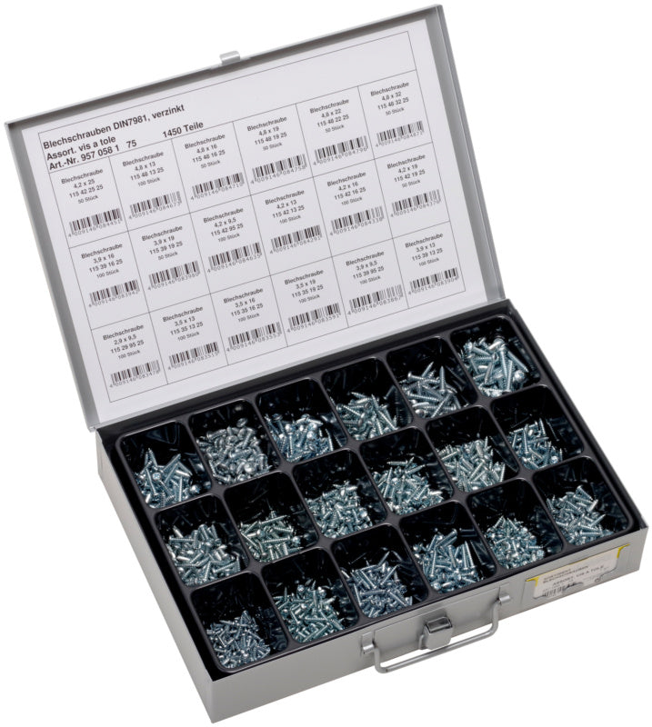 Assortment, tapping screws DIN 7981 zinc-plated