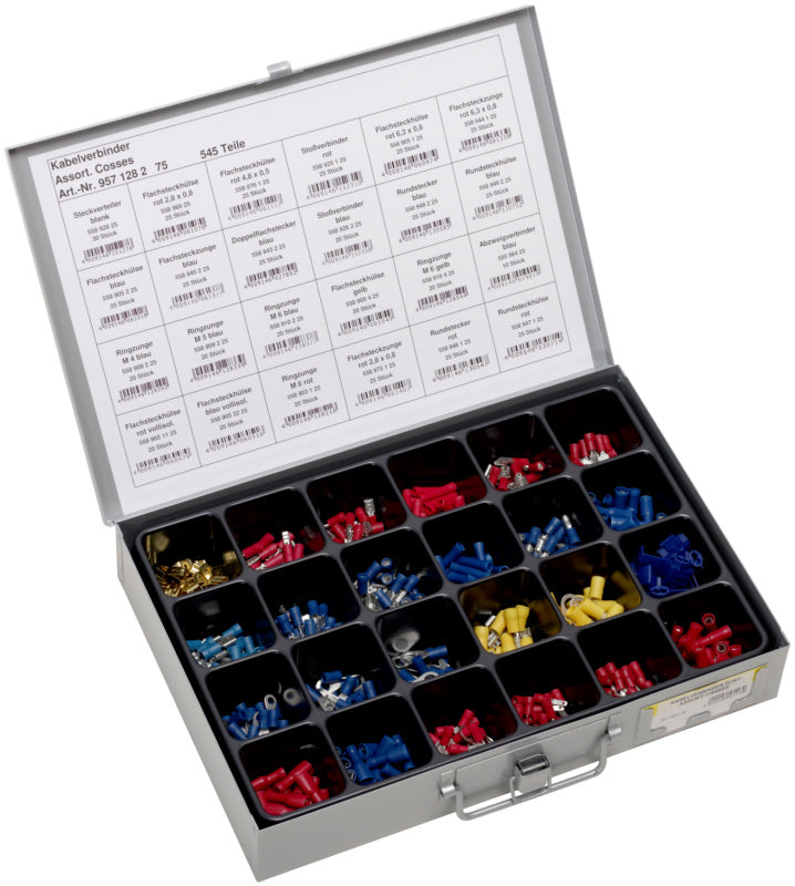 Assortment, cable connectors without pliers