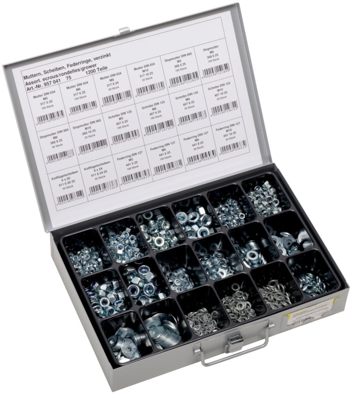 Assortiment, écrous/rondelles/rondelles sécurité