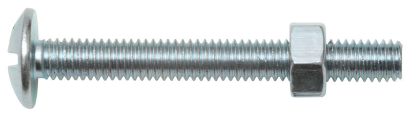 Boulon poêlier, tête bombée fendue, M4 x 25, acier zingué avec écrou x 4009155706634