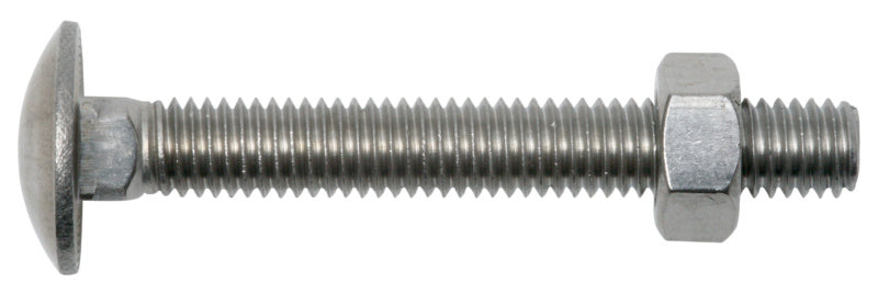 Coach bolt w. nut, rnd p/hd, A2 st/stl,&nbsp;DIN&nbsp;603