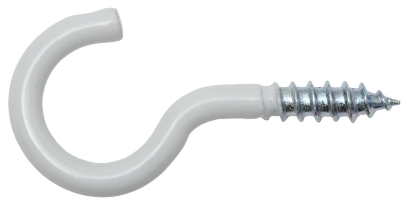 Screw hook, bent, white