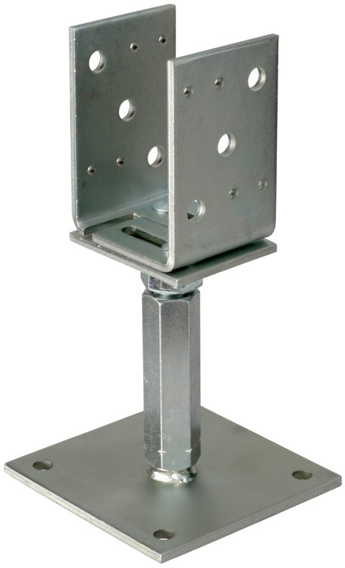 Post anchor, height- and side-adjustable