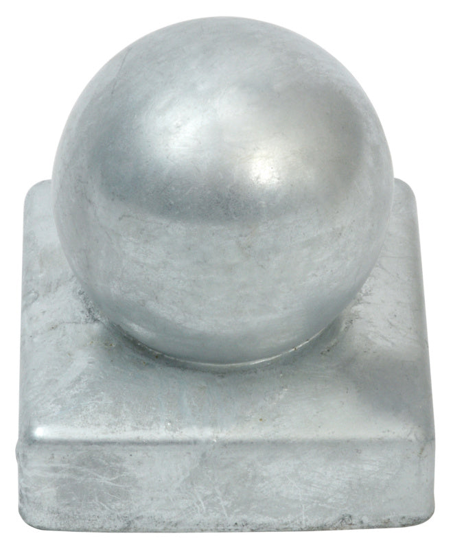 Post cap with ball, hot-dip zinc-plated