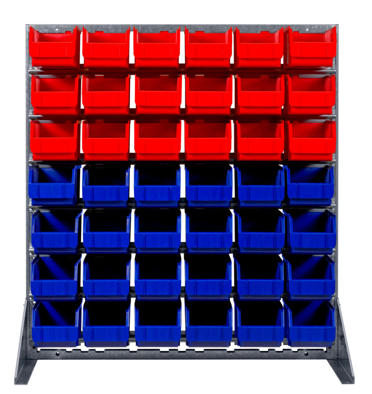 Storage box shelving, 42 boxes