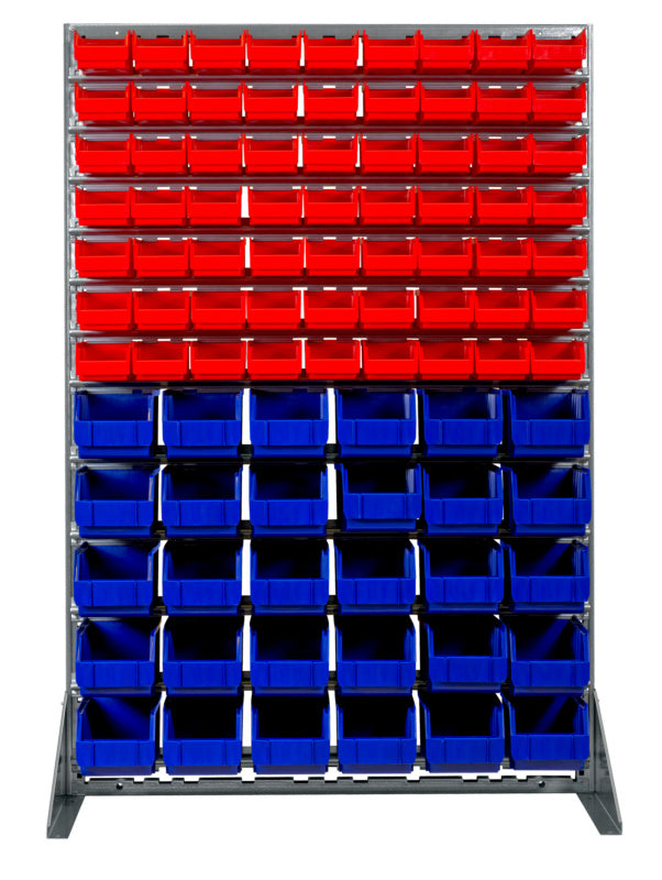 Storage box shelving, 93 boxes