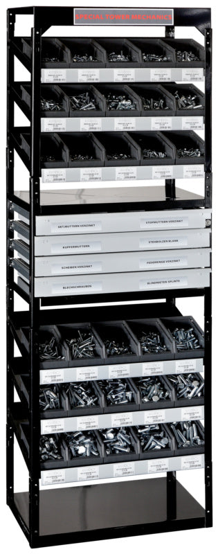 Basic configuration DIN-parts, including Shelf black