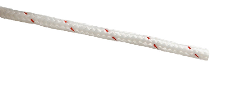 Écoute marine, cordage tressé, polyester, blanc-rouge