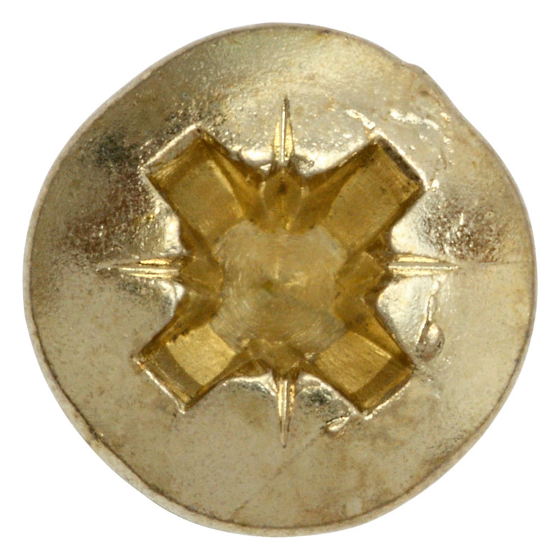 Universal screw, rsd c/s hd, brass-pl, full thr