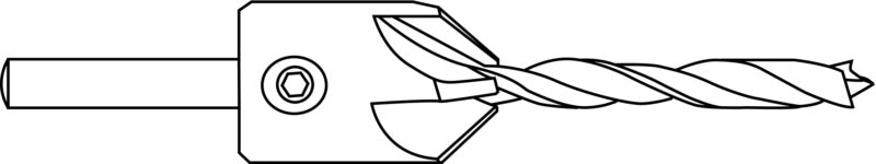 Drill bit with push-on countersink