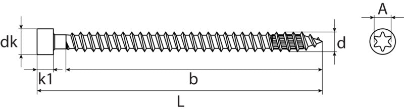 Wood construction with cylinder head