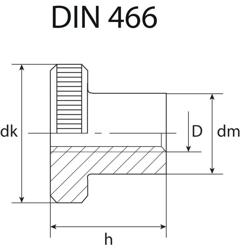 DIN 466 knurled nut