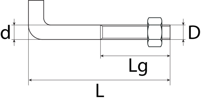 Metric screw hooks, angled, zinc-plated
