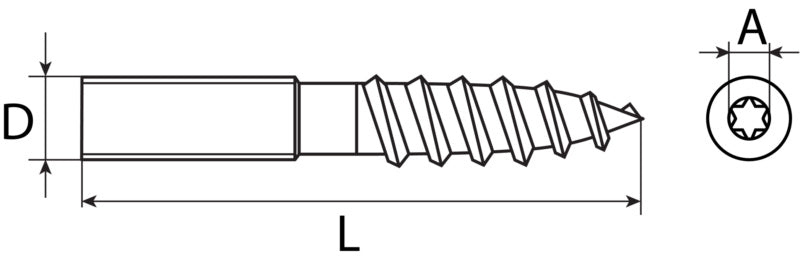 Tornillo de doble rosca con impronta TX