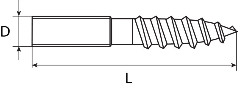 Stud screw without drive