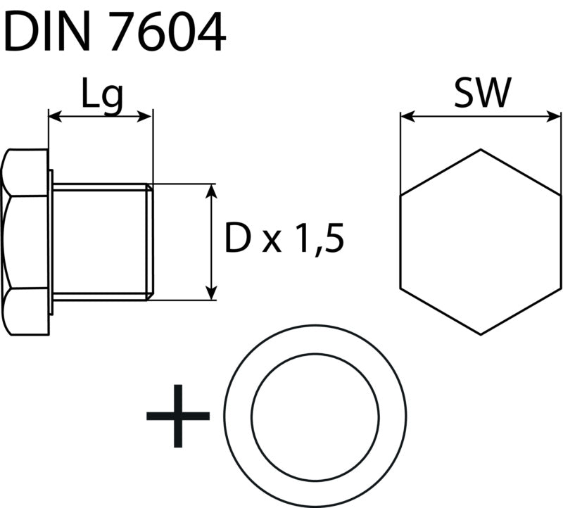 Oil drain plug with sealing ring